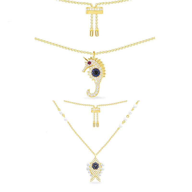 Pendant Necklaces Fashion Charm Adjustable Summer Fish Seahorse Pearl Necklace Monegasque Women Jewelry Velvet Choker Animal Harajuku