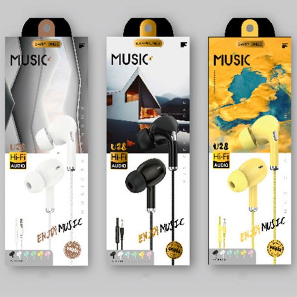 Cell Phone Earphones KUIYIN Y3 three-generation boxed wired headset in-ear music eating chicken game mobile headsets macarons