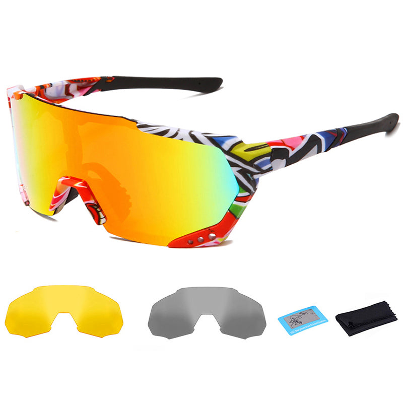 Bike Polarized Mountain Bikes Glass Outdoor Bicycles Uv400 Men Women Sports Sunglasses with 3-lenses