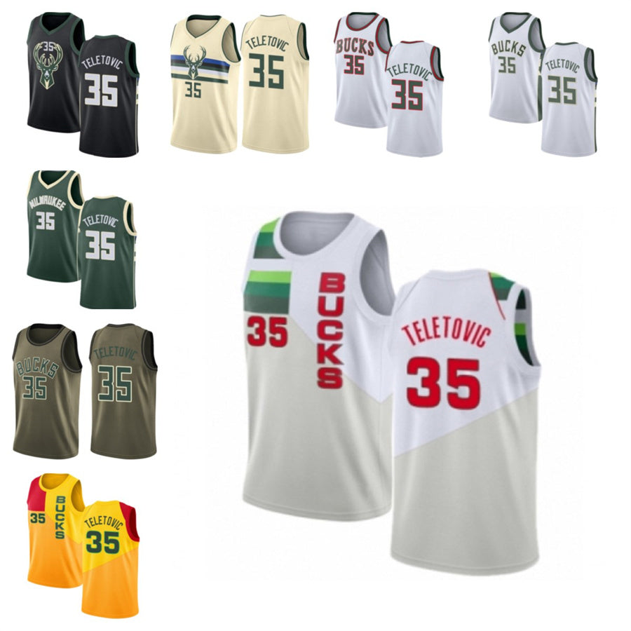 2021 Mirza custom men women youth 35 Teletovic basketball jerseys red Blue jersey leave number name