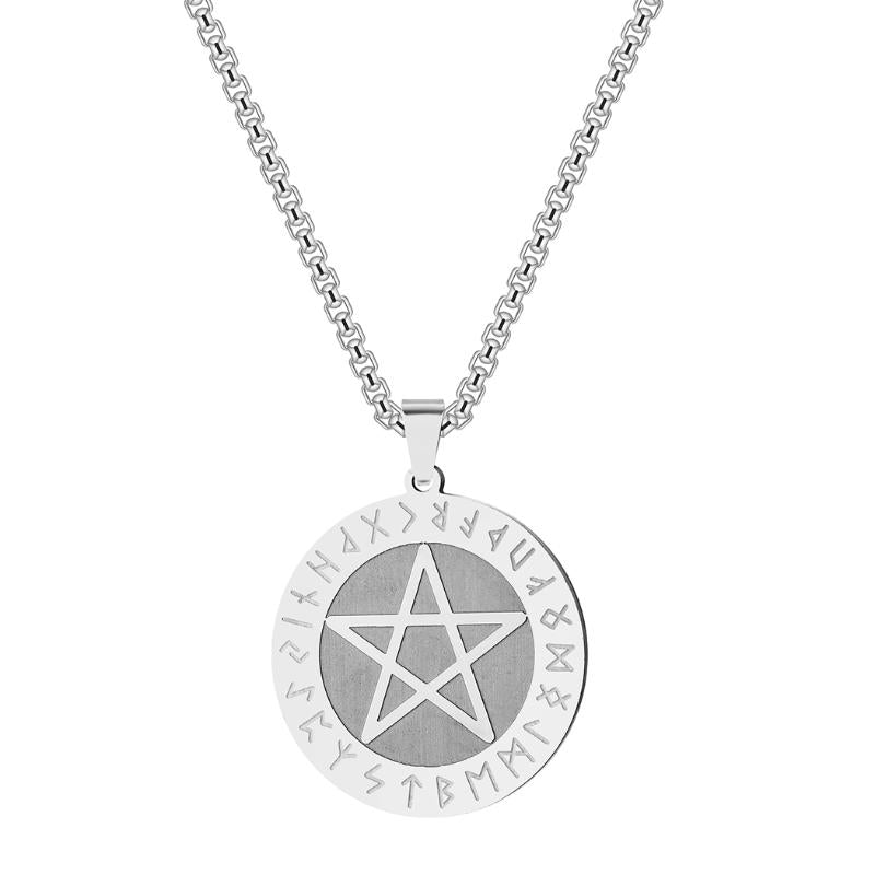 Pendant Necklaces Kinitial Viking Rune Necklace Pentagram Star Charm Norse Amulet Talisman Slavic Choker For Women Man Jewelry Gift