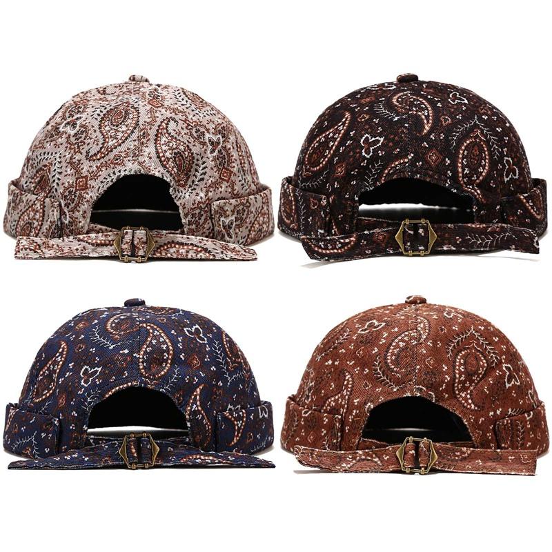 Berets Vintage Brimless Hat Beanie Hats Docker Cap Cotton Adjustable Literary Sailor Women Hip Hop