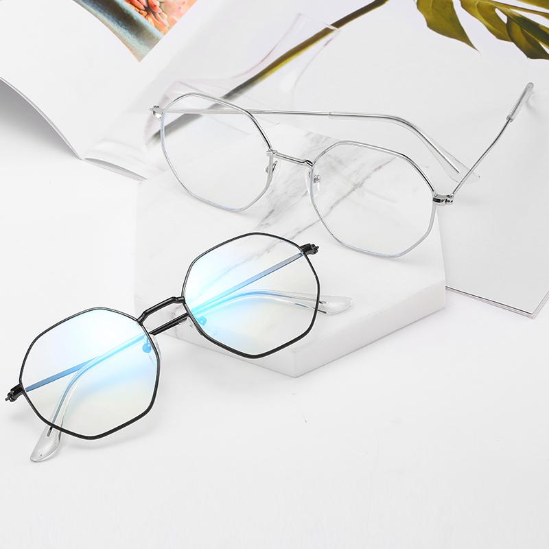 Fashion Sunglasses Frames Women Vintage Glasses Frame Round Men Lens Myopia Optical Mirror Simple Metal Anti-blue Clear Eyewear 9-BLS309