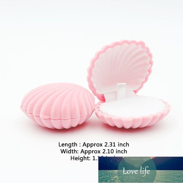 1 Piece Shell Shape Lovely Velvet Wedding Engagement Ring Box For Earrings Necklace Bracelet Jewelry Display Gift Box Holder