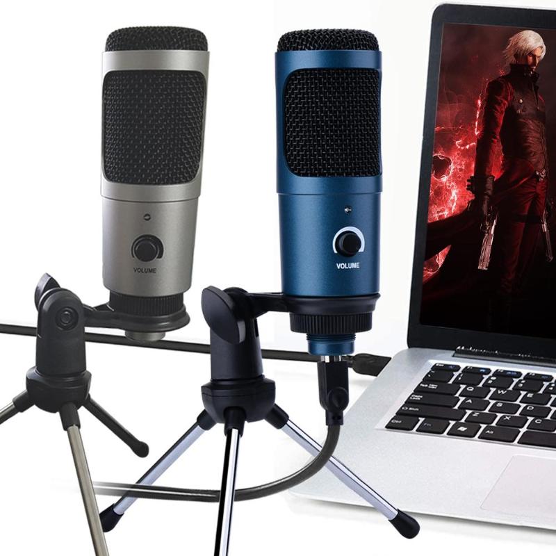 Microphones For PS4 Metal USB Condenser Recording Microphone Gaming Windows Laptop Studio Vocals Voice Skype Chatting Podcast