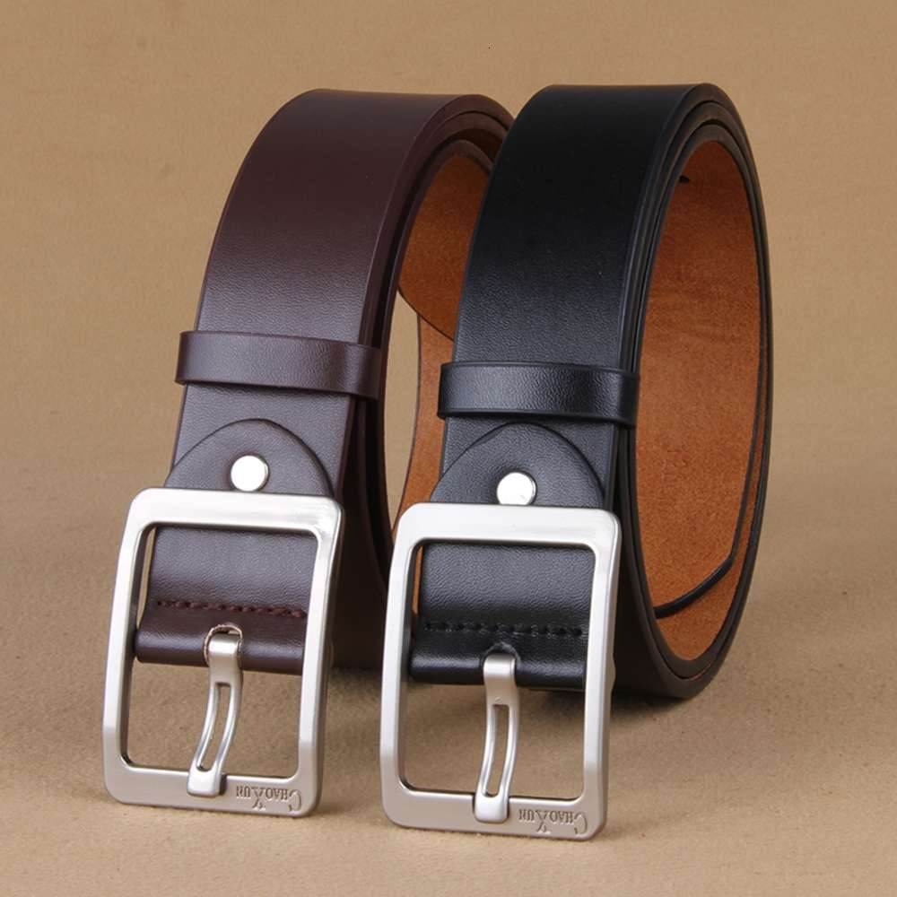 Belt pin buckle men&#039;s middle age wide Korean business leisure youth trend trouser belt