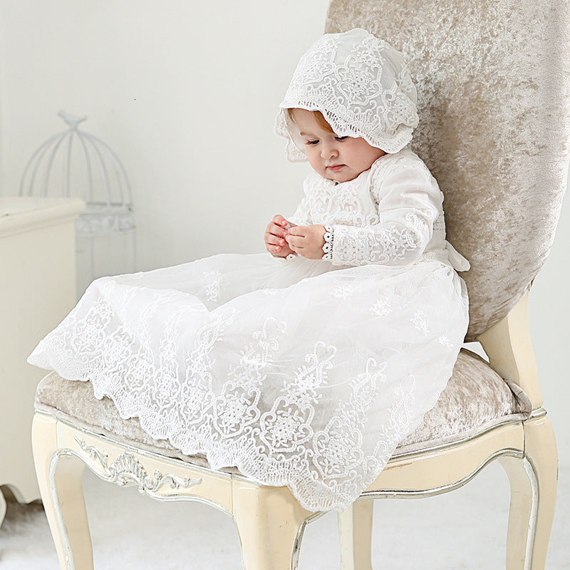 Girl&#039;s Dresses Baptism Lace Princess Infant Shower Dress Long Newborn Baby Christening Gowns 1 Year Birthday Party Wedding 1027