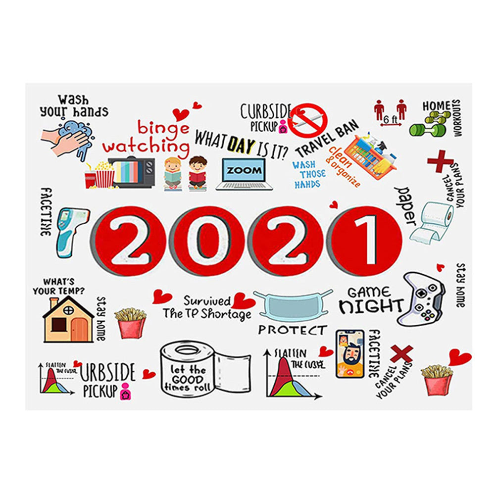 2021 Wool blanket Commemorative Blanket Warm Comfortable Throw Blankets for Bed Sofa Chair Camping Welcome to the New Year