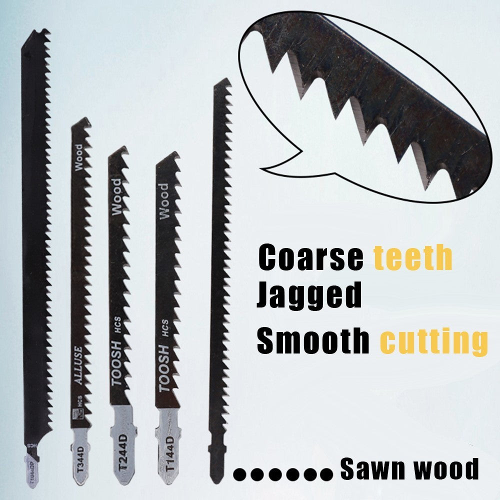 52pcs Saw Blade Metal Carbon Steel 76-100MMM Sawing Jigsaw Blades Wood Cutting Power Cutter Blades T-Shank Curve Saw Blade Set