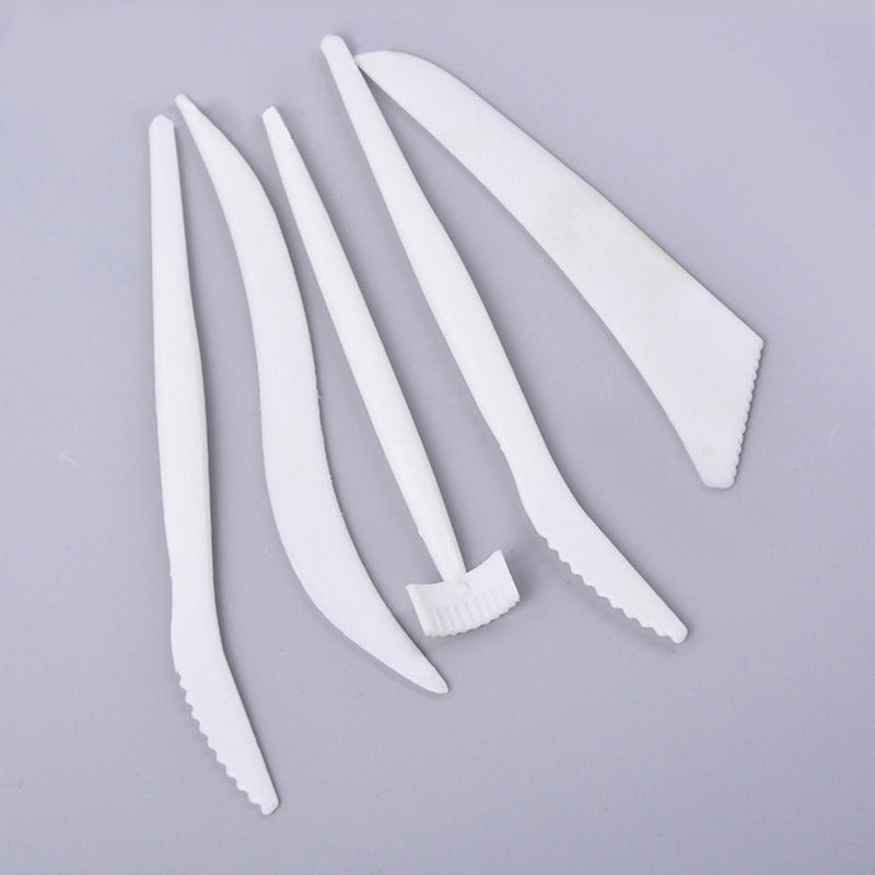 Clay Tool Pottery Sculpture Plastic Knife Art Supplies DIY Home Handicraft Tools Children Toys 5 Pcs Handmade