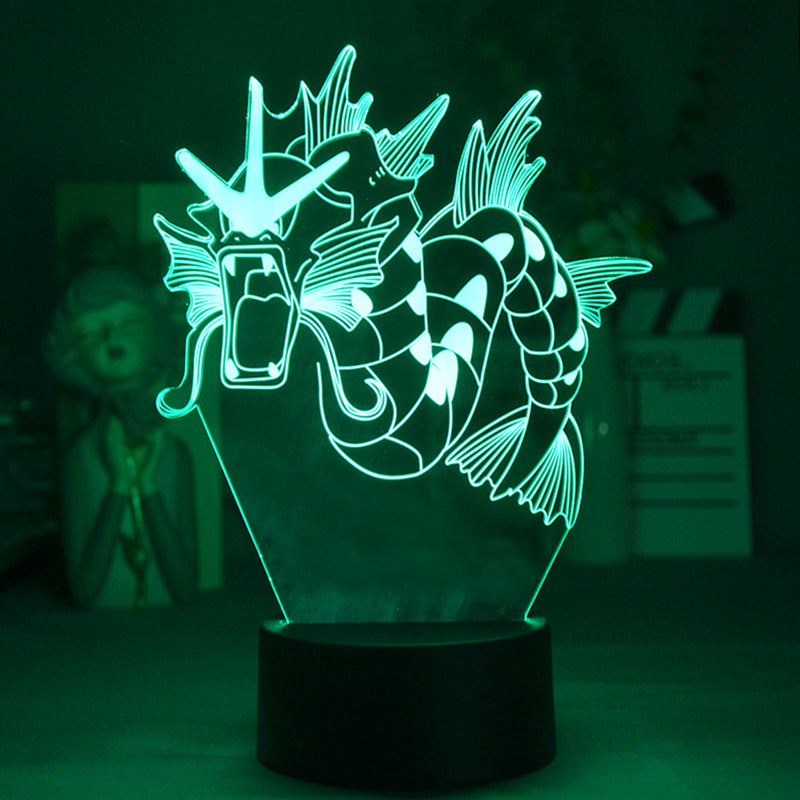 Bedside Desk Lamp 3D Illusion Night Light LED Acrylic Nightlight Bluetooth Base Room Roaring Dragon Decor for Kids Gift