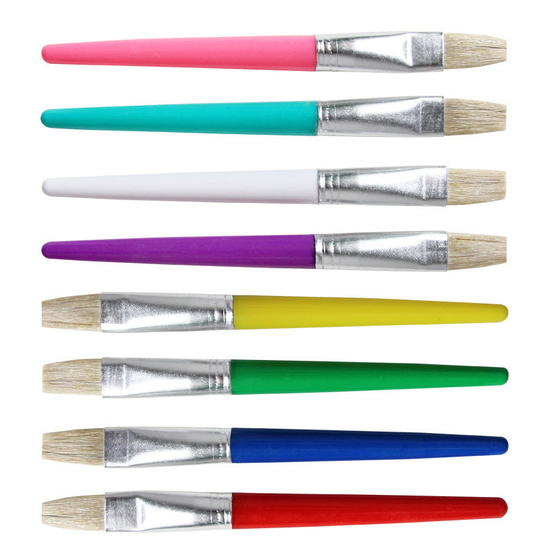 Paint Brush For Children Oil Watercolor Painting Candy Color 4Pcs Gouache Drawing Art Supply Plastic Handel Bristel Brushes