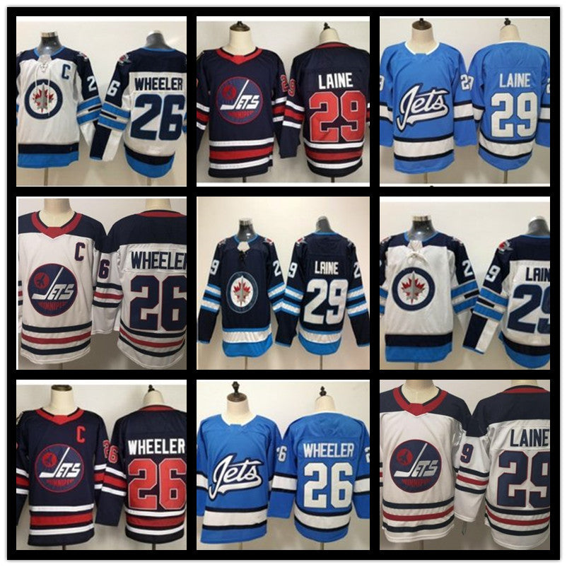 2019 Heritage Classic Winnipeg Jets Hockey Jersey 29 Patrik Laine Blake Wheeler Dustin Byfuglien Mark Scheifele Kyle Connor Hellebuyck Blue
