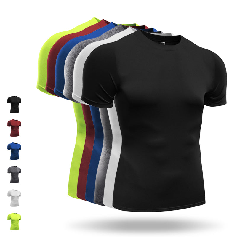 Men&#039;s T-Shirts Quick Dry Compression Shirt Short sleeves T shirt Fitness Clothing Solid Colorquick Bodybuild MMA Crossfit IPJC