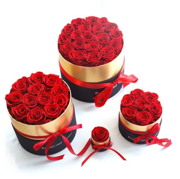 Eternal Rose in Box Preserved Real Rose Flowers With Box Set The Best Mother&#039;s Day Gift Romantic Valentines Day Gifts Wholesale