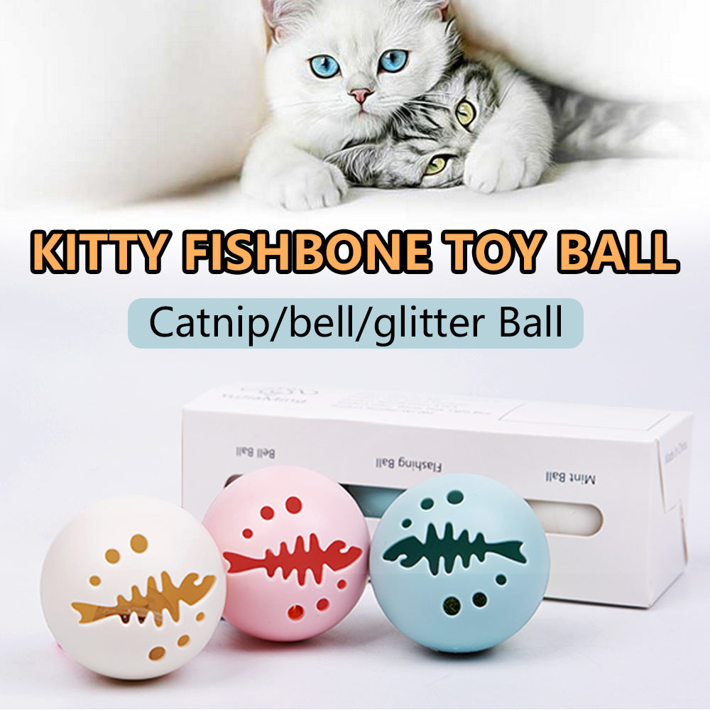 3pcs-set Plastic Small Cat Pet Toys Cat Toys Cat toy ball Pet Colorful Playing Ball Toys With Small Bell Mint ball Pets Products