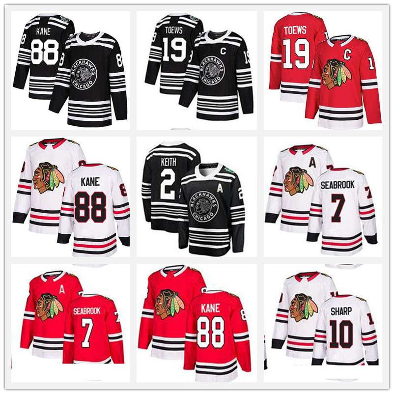 2019 New Winter Classic Chicago Blackhawks jersey 19 Jonathan Toews 88 Patrick Kane 12 Alex DeBrincat 2 Duncan Keith Mens hockey Jerseys shirt unifo