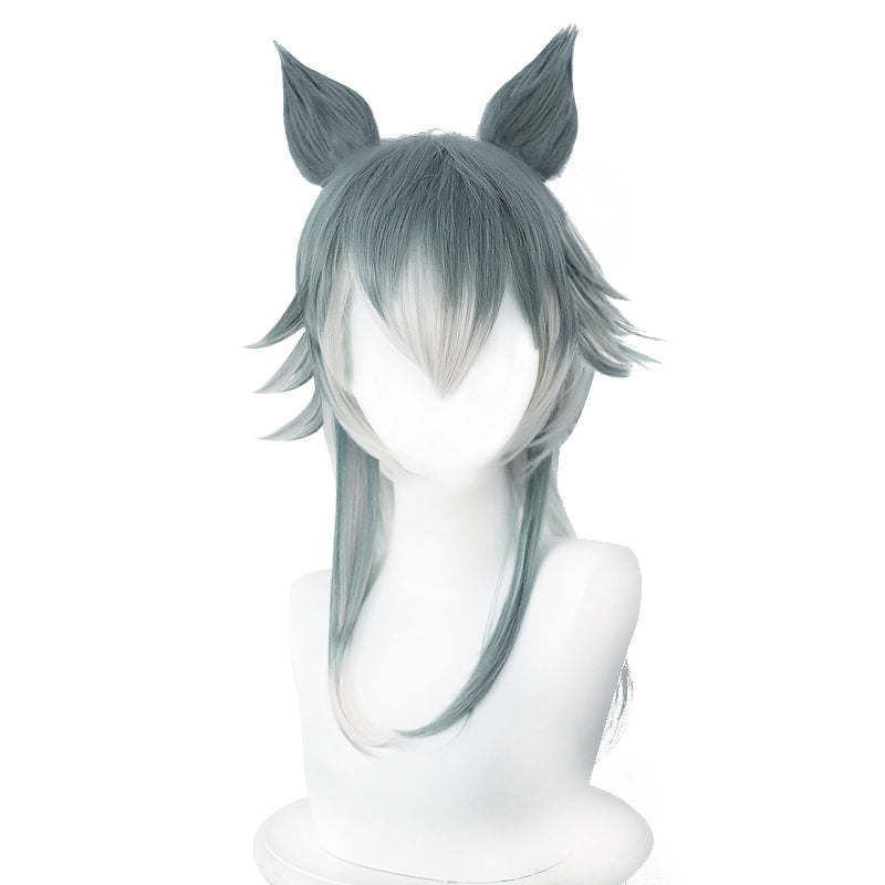 Anime BEASTARS Legoshi Wig Wolf Ears Personified Beasts Cosplay Gradient Colors Short BOBO Hair Halloween
