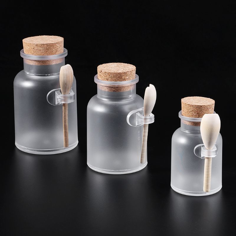 100 Ml-200 Ml-300 Ml Scrub Bath salt Abs Fles Met Wooden lid Glue Cock Storage Stopper bottle Frosted Seal Pot Home Bathroom