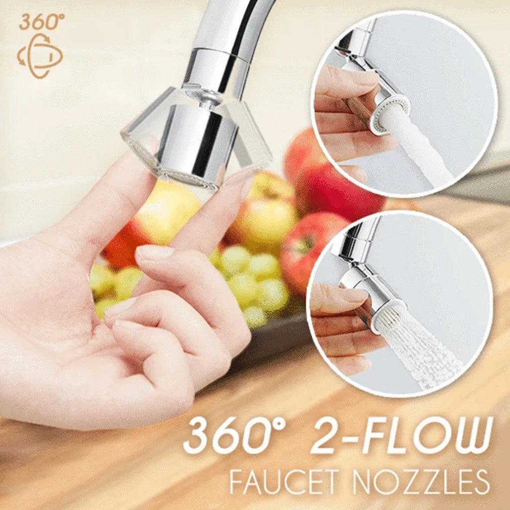 360.Rotate 2-flow water bubbler tap home cooks saving head from tap spray nozzle surface treatment galvania