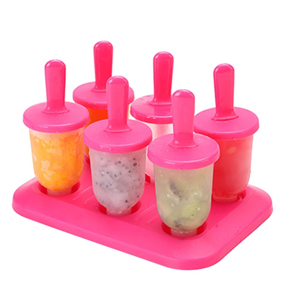 6pc-1 circular set with ice tray cap diy ice cream reusable frozen pop molds eco-friendly fueled juices puree yogurt