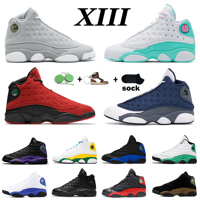 Fashion Classic Jumpman 13 Trainers Professional Shoes Court Purple Gold Glitter Reverse Bred Flint Lakers Island Men Women 13s Basketball Sports Sn