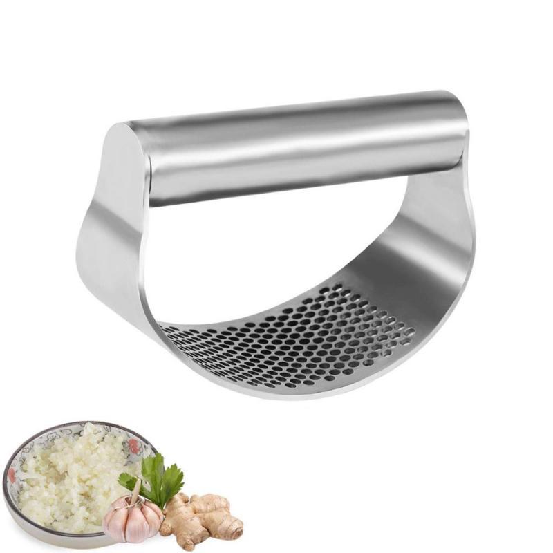 Multi-function Manual Garlic Press Curved Garlic Grinding Slicer Chopper Stainless Steel Garlic Presses Cooking Gadgets Tool
