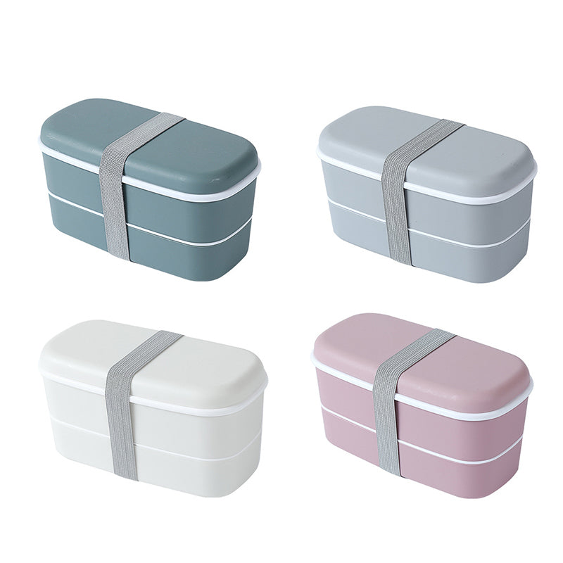 Lunch Box Plastic Material Food Microwave Refrigerator Fresh-keeping Box Double-layered School Office Portable Bento Box