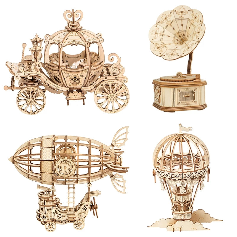 Robotime 3D wooden jigsaw puzzle game model kit children toys children girls birthday gifts