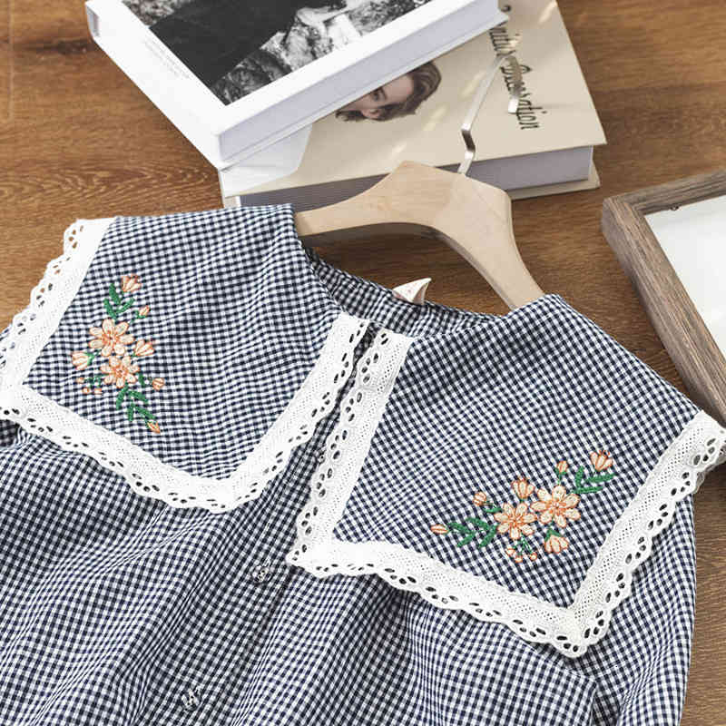 Women&#039;s Blouses & Shirts Lamtrip Sweet Kawaii Square Collar Romantic Floral Surface Embroidery Long Sleeve Cotton Shirt Blouse Mor