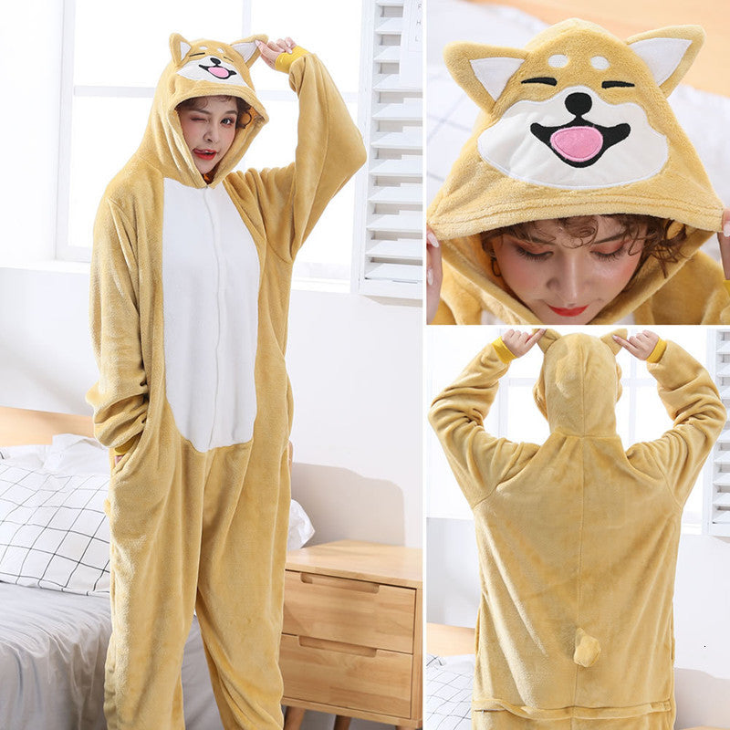 Women&#039;s Sleepwear Cartoon Onesies Pyjamas Warm Funny Women Adults Party Costume Winter Flannel Pajamas 2DDB