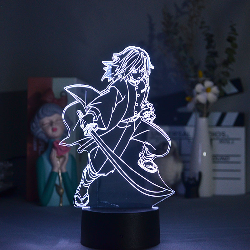 3D Kids Night Light Bluetooth Nightlight LED Demon Slayer Desk Lamp Room Decor Smart Phone Control Remote Anime Fans Gfit