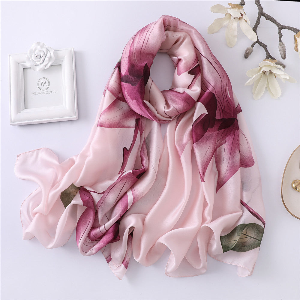 spring summer autumn Satin mulberry silk festival gifts Scarves printed women&#039;s wholesale