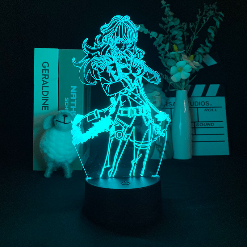 3D LED Nightlight Game Night Light Diluc Figure Desk Lamp Genshin Impact Gift for Kids Room Decor Bedside Smart Phone Control