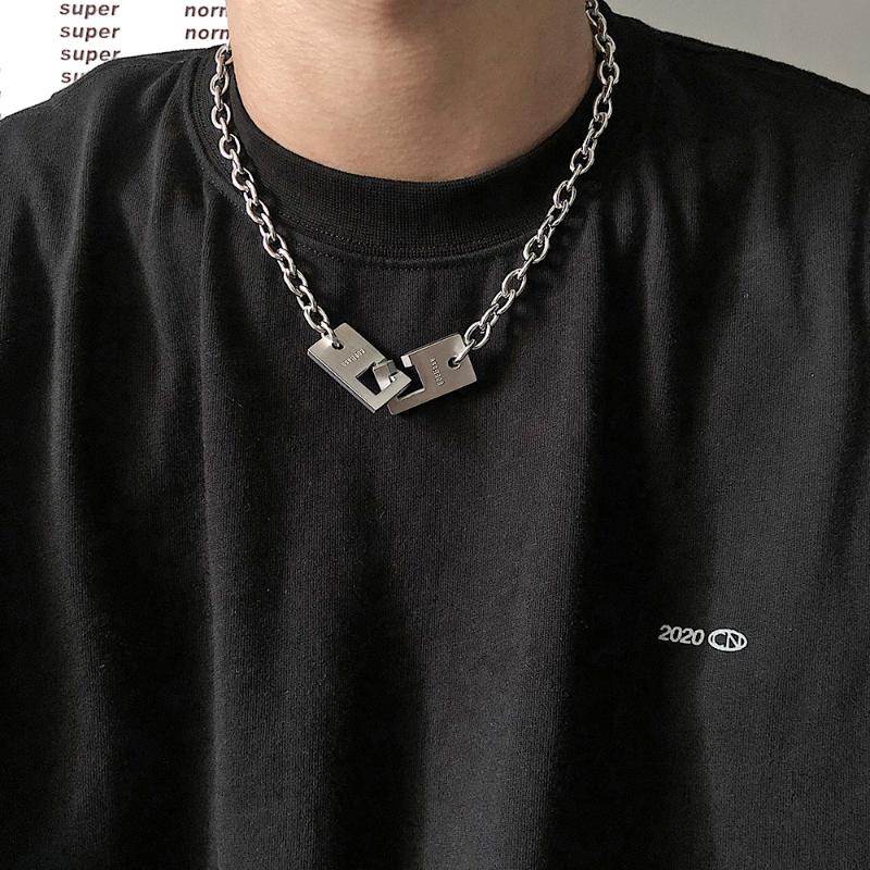 Chains Chain Necklace Neck Lock Pendant Jewelry For Women Punk Choker Padlock Goth Grunge Aesthetic Accessories