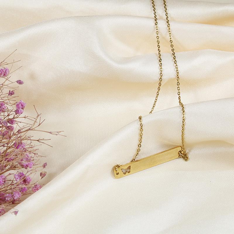 Stainless Steel Butterfly Necklace Chains Pendant For Women Girl Birthday Statement Vintage Short Choker Necklaces