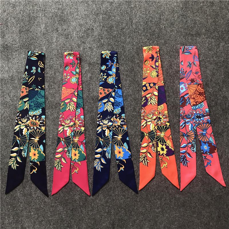 High Quality Butterfly Binding Bag Handle Silk Scarf Small Ribbon Decorative Skinny Women&#039;s Scarves