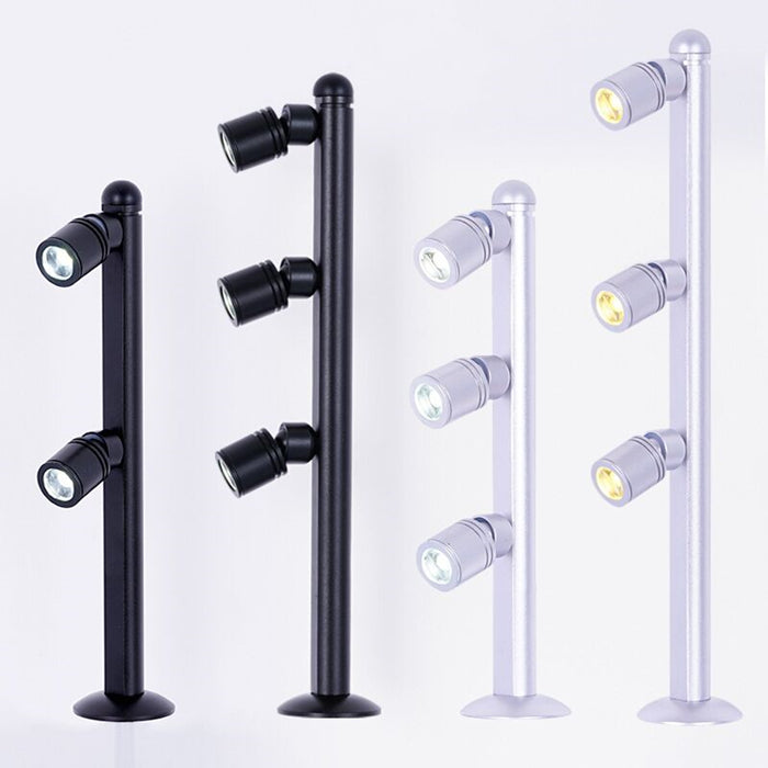 Spotlight led mini pole mounted 110-220v silver and black 3*1w jewelry lamps, for jewelrys showcase Shop counter light S10210