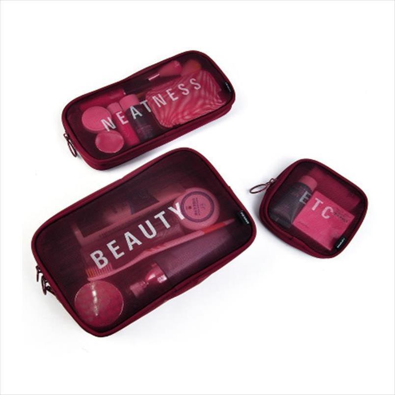 Cosmetic Bags Korean Travel Wash Bag Small Portable Grid Cushion Lipstick Debris Finishing Storage