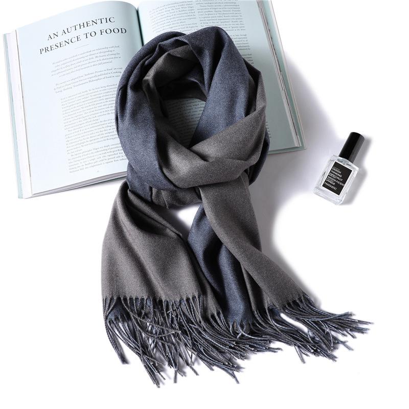 Bandanas Winter Women Men Scarf Solid Double-side Soft Cashmere Scarves Shawl Wraps Bandana Female Hijab Tassel Lic