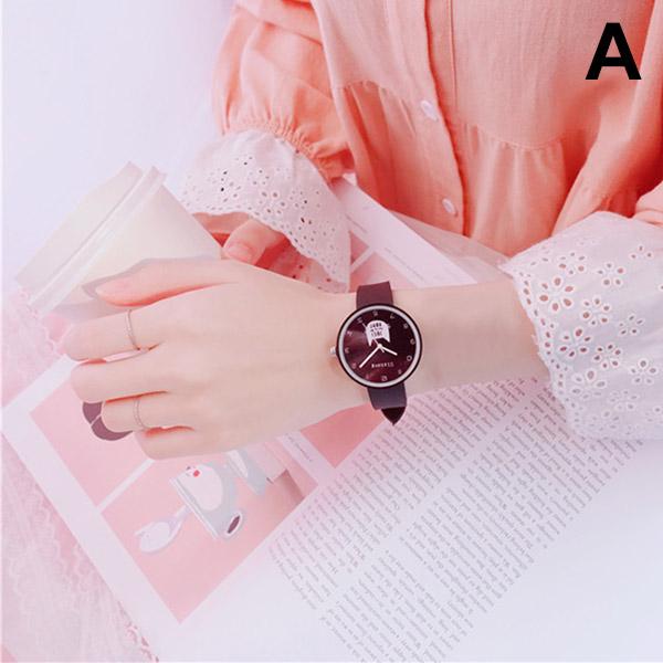 Wristwatches Ly Women Quartz Watches Candy Color Cat Pattern Dial With Silicone Strap DO99