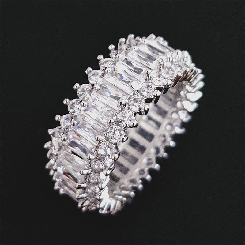 Cluster Rings 2021 Trendy Round 925 Sterling Silver Eternity Band Ring Africa For Girl Lovers Love Party Gift Jewelry R5436