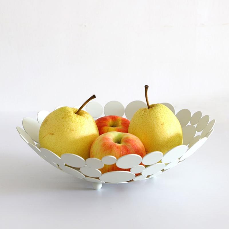 Dishes & Plates Fruit Basket Metal Creative Countertop Bowl Desktop Display Decorative Holder M3GA