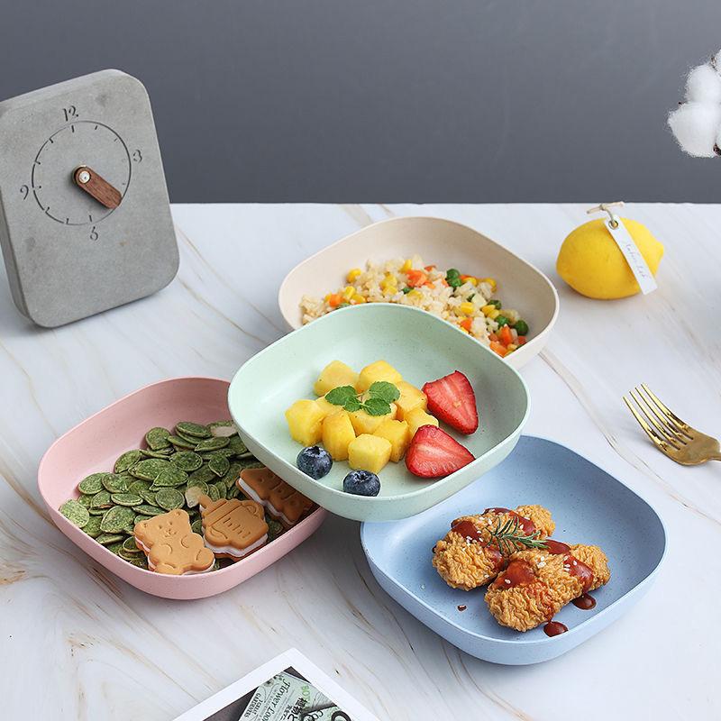 Dishes & Plates 15cm Deep Square Dish Spit Bone Household Small Plate Garbage Wheat Salad Snack