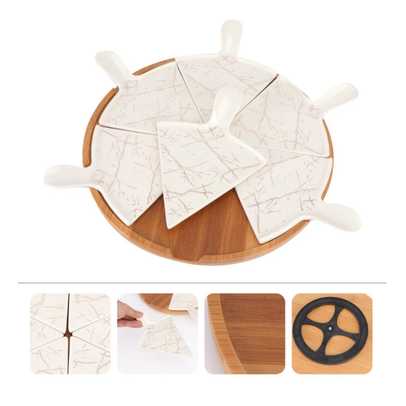 Dishes & Plates Large Pizza Tray Set 10 Inch Dessert Triangle Separate Plate Cake