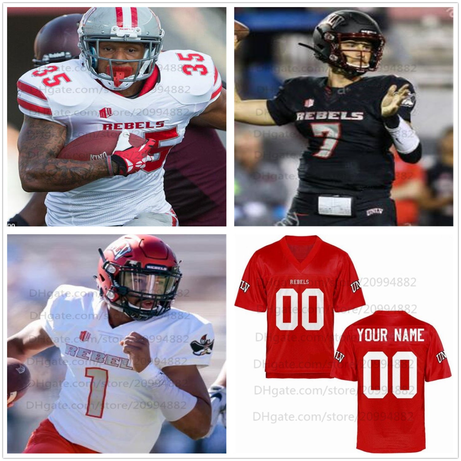 Custom UNLV Rebels Football Jersey Steve Jenkins Chad Magyar 7 Kenyon Oblad 12 Randall Cunningham NCAA College mens youth