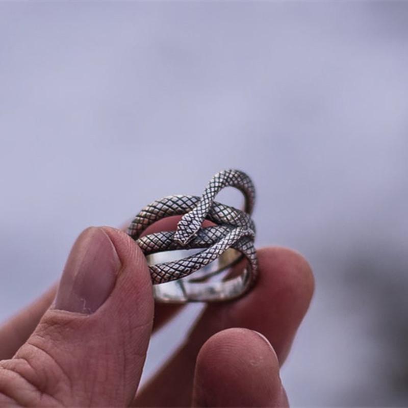 Cluster Rings Retro Punk For Men Women Exaggerated Steel Ring Gothic Vintage Snake Women&#039;s Jewelry Gift
