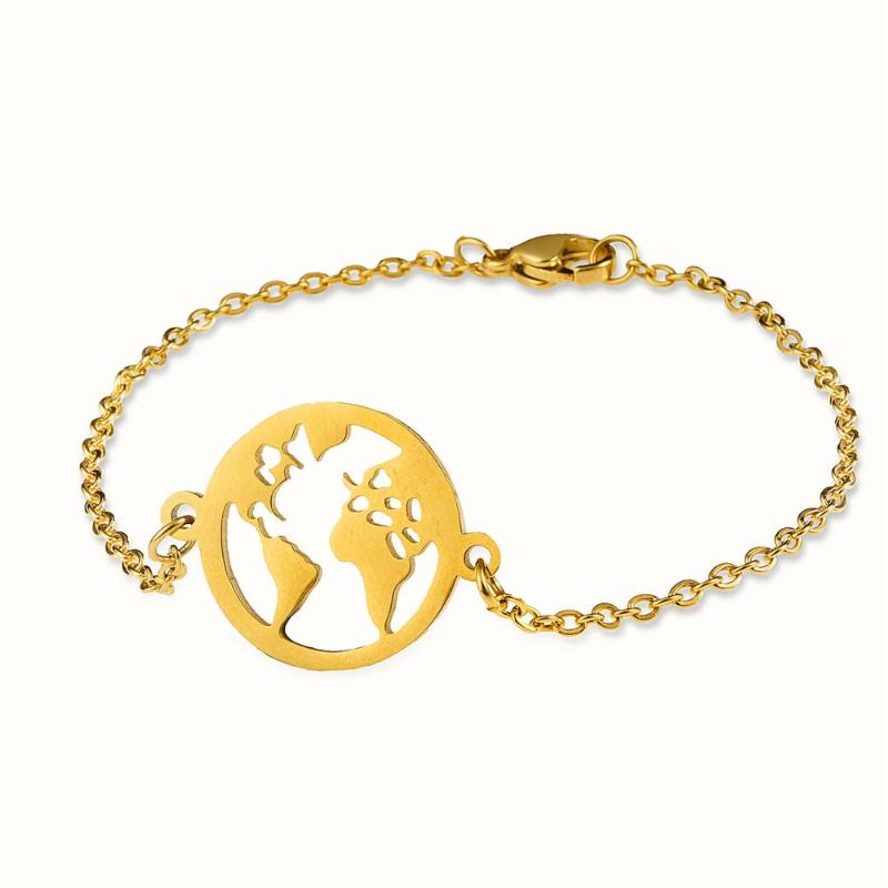 Link, Chain Earth Stainless Steel Bracelets Gold Silver Rose 3 Colours Vintage Gifts For Women Girls Valentine&#039;s Day Present