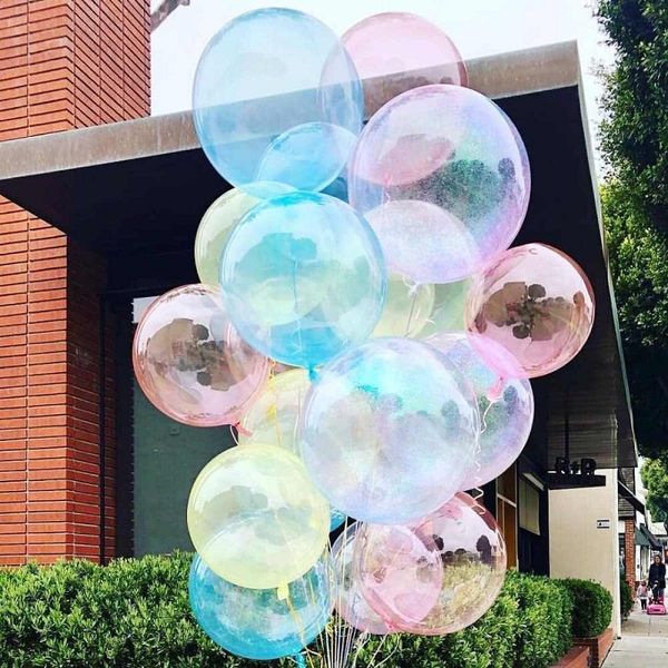 20Pcs-lot 12inch Crystal Bubble Balloons Colorful Transparent Latex Balloons Birthday Party Decor Wedding Summer Helium Globals