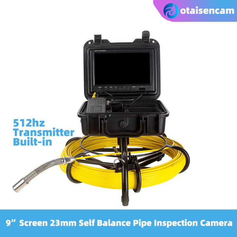 Cameras 9 Inch Monitor 23mm Self Balance 512hz Transmiter Built-in Camera Sewer Drain Pipe Inspection System DVR Keyboard WIFI Spot